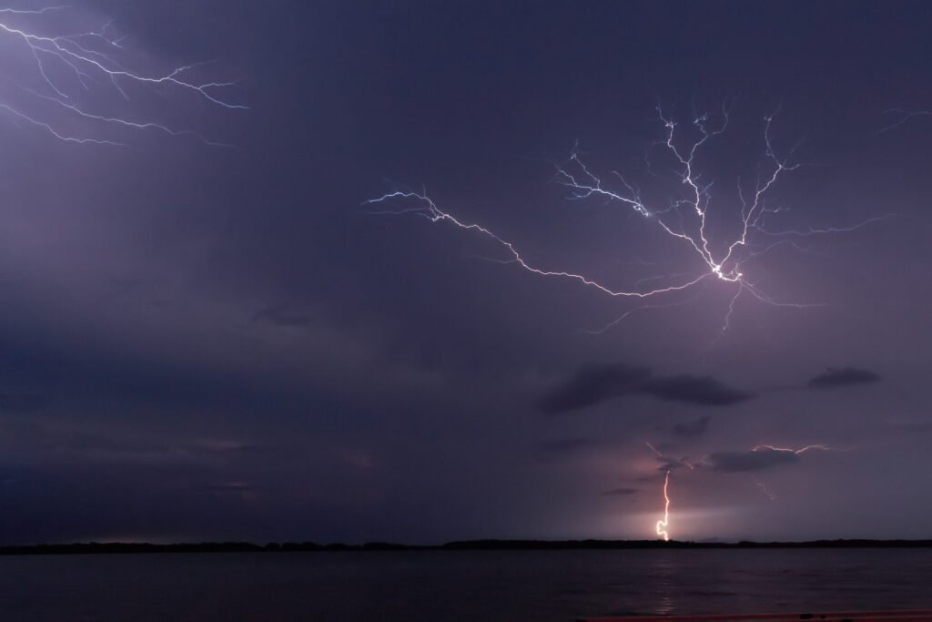 Lightning over a storm
