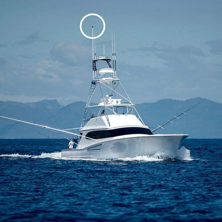 DDCE head installed on a sport fishing boat